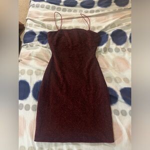 Princess Polly Sparkling Burgundy Mini Dress